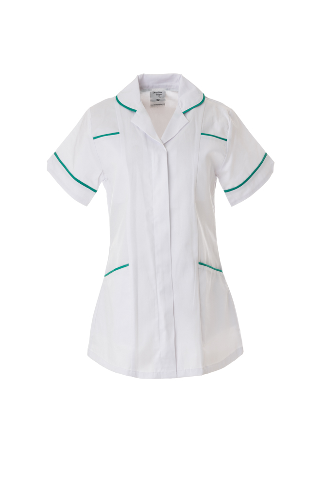 Tunic White With Aqua Trim